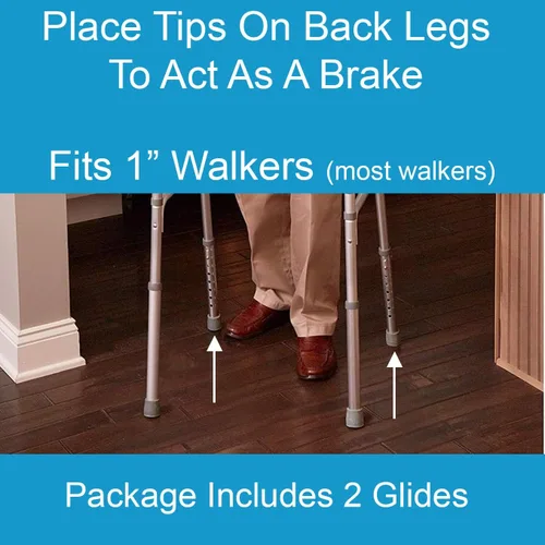 Vista 5 de Carex Caminantes con frenos automáticos para personas mayores y adultos, pies de andador, puntas de repuesto de ajuste universal para patas