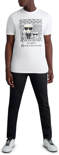 Vista 2 de Karl Lagerfeld Paris Camiseta de algodón suave con cuello redondo para hombre