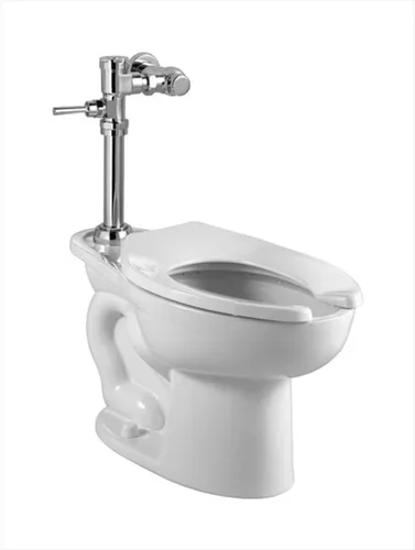 Vista 2 de American Standard 2855.016.020 Madera ADA 1.6 GPF EverClean Inodoro con válvula de descarga manual, color blanco Commercial Toilet: Floor Mount