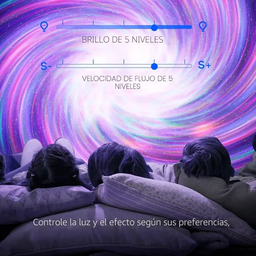 Vista 6 de Proyector de luz Aurora de galaxia norte con 33 efectos de luz, luces nocturnas LED, proyector de estrellas para lámpara de nebulosa del dormitorio