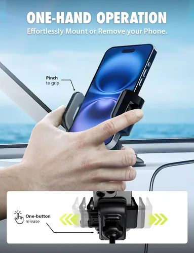 Vista 5 de Bracketron Griplox - Soporte de teléfono impermeable para barcos, soporte de ventosa marina con funda sellada, soporte seguro para teléfono