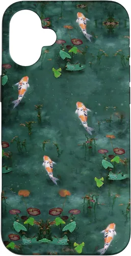 Vista 23 de Emerald Green Majestic Zen Water Garden Japanese Koi Fish Case for iPhone 17