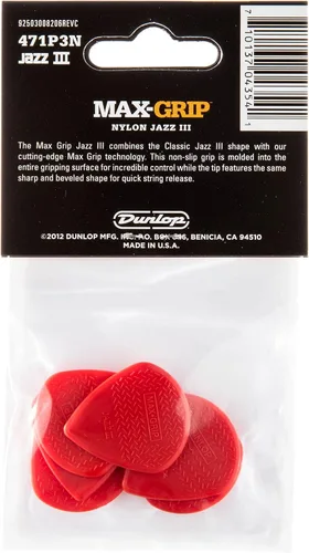 Vista 4 de Max-Grip® Jazz III - Púas de nailon de 0.054 in, paquete de 6