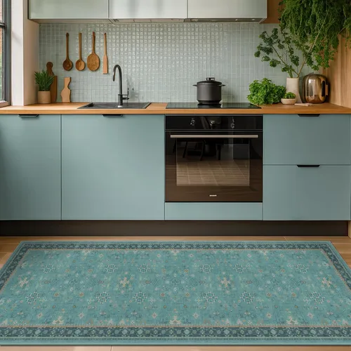 Vista 184 de Hazo Haus – Alfombra pequeña para entrada, cocina o baño, antideslizante con base de goma, resistente a las manchas y a la decoloración, diseño