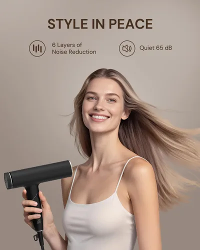 Vista 4 de ANNLARY Secador de pelo de iones de plasma con difusor para cabello rizado, secador profesional de alta velocidad de 110000 RPM con iones de plasma