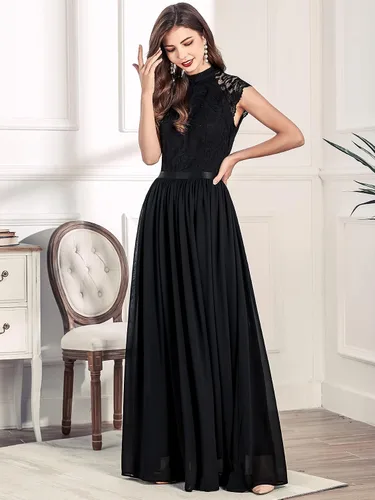 Vista 3 de Miusol Vestido largo formal sin mangas de encaje floral para dama de honor para mujer