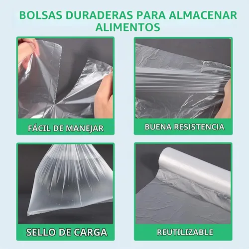 Vista 5 de 9527 Product 12" x 16" Bolsa de plástico transparente para almacenamiento de alimentos en un rollo, 350 bolsas un rollo