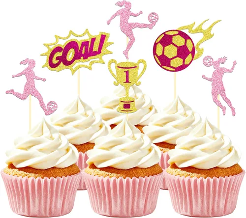 Vista 8 de 24 piezas 2026 decoración de cupcakes del mundo de fútbol para torta de fútbol 2026 suministros de decoración de fiesta de la Copa del Mundo