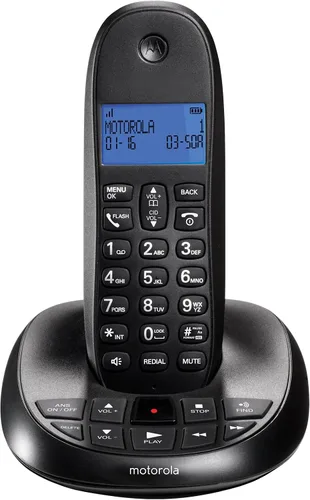 Vista 7 de Motorola DECT 6.0 Teléfono doméstico inalámbrico digital con contestador automático y tres teléfonos C1013LX