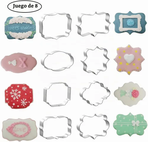 Vista 6 de Comais Juego de cortadores de galletas con forma de marco de placa de lujo