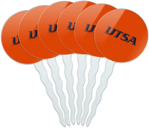 Vista 20 de Abilene Christian - Juego de 6 palillos para cupcakes con logotipo secundario