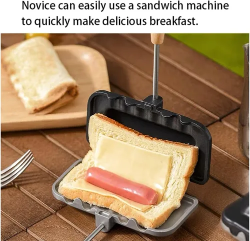 Vista 3 de Sartén para sándwich, disco de aluminio para hornear, sartén abatible adecuada para queso a la parrilla, panqueques, tortillas, perros calientes