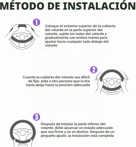Vista 5 de Funda para volante, accesorios de automóvil, fundas de cuero de microfibra para volante de automóvil, protector universal de 15 pulgadas