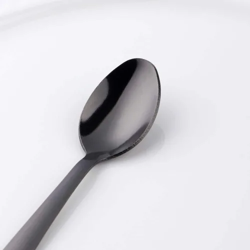 Vista 5 de Juego de 12 cucharas de café Demitasse de acero inoxidable, mini cuchara de 4.5 pulgadas, pequeñas cucharas de espresso para café, azúcar, postre