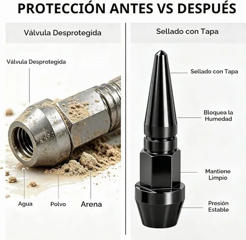 Vista 3 de Lunsom Cubierta de metal para válvulas de neumáticos, tapas de vástago de válvula de espiga, cubiertas de presión de neumáticos, accesorios