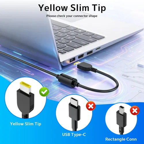 Vista 3 de Cargador de portátil delgado GaN de 245 W para Lenovo Legion, LOQ