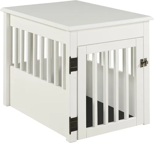 Vista 7 de BarkWood Pet Crate - Mesa auxiliar con acabado gris