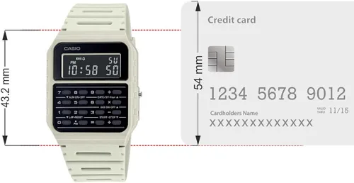 Vista 7 de Casio CA-53WF-8B Calculadora Beige Digital Reloj para hombre Original Nuevo Clásico CA-53 Beige Digital