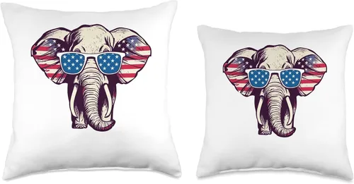 Vista 3 de Cool Elephant Republican Modern Tees Republican Cool Gifts - Almohada de elefante, 18 x 18 pulgadas, multicolor