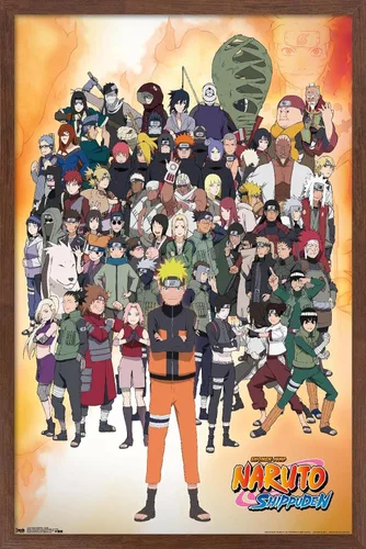 Vista 7 de Trends International Naruto Shippuden - Póster de pared grupal, 14.725 x 22.375 pulgadas, versión con marco de madera tipo granero
