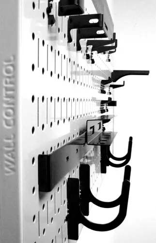 Vista 9 de Tablero horizontal para herramientas de garaje para pared, dos tablas de 32 pulgadas de ancho x 16 pulgadas de alto, fáciles de instalar Blanco