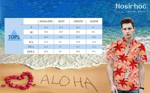 Vista 7 de Nosirhoc Camisa hawaiana para hombre, camisas casuales con botones, camisas de playa para hombre, camisas hawaianas