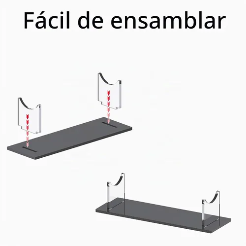 Vista 6 de Soporte de sable acrílico – Soporte de exhibición multifuncional para espadas, dagas, varitas y coleccionables, soporte de escritorio transparente