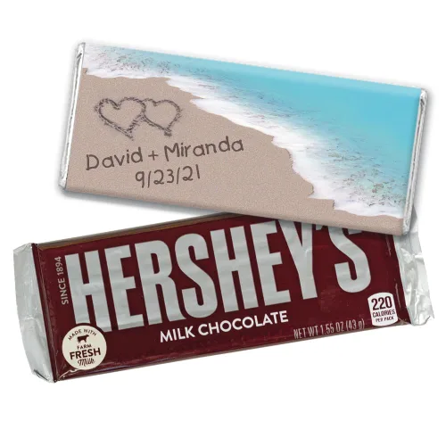 Vista 2 de Barras de chocolate personalizadas de 36 unidades (paquete de 36) – Playa – Requiere montaje