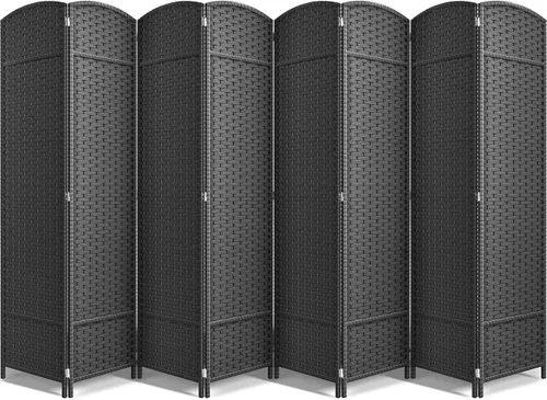 Vista 29 de Sorbus Divisor de habitación de 4 paneles de 6 pies de alto, pantalla de privacidad, paneles dobles extra anchos con bisagras, diseño de malla