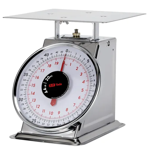 Vista 9 de Tada Báscula mecánica de cocina de acero inoxidable de 44 libras, báscula de alimentos resistente con control de porciones, báscula de alimentos