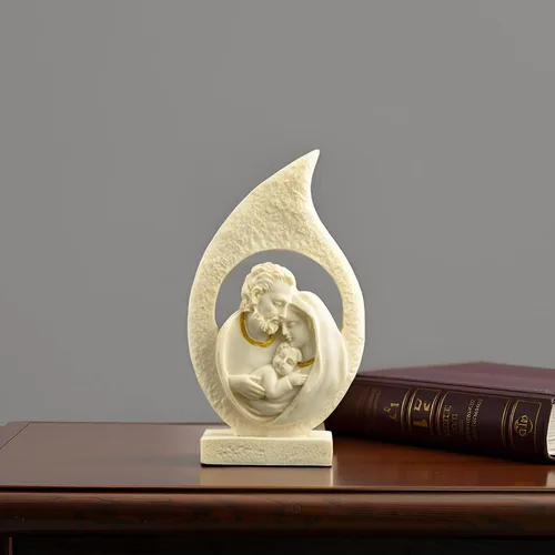 Vista 8 de Estatua de la Sagrada Familia – Figura de Belén de resina de 5 pulgadas de José, María y el Niño Jesús, escultura religiosa católica para altar