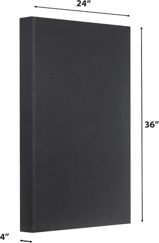 Vista 3 de ATS Acoustics Panel acústico absorbente de sonido 24" x 36" x 4" borde biselado (negro)