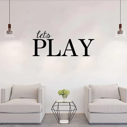 Vista 4 de Calcomanías murales Art Decor Let's Play, calcomanía de vinilo para decoración de pared del hogar, calcomanías de pared extraíbles para sala