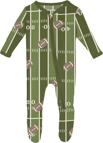 Vista 117 de KicKee Baby & Toddler - Pijama de viscosa ultrasuave de bambú con patas abatibles y puños