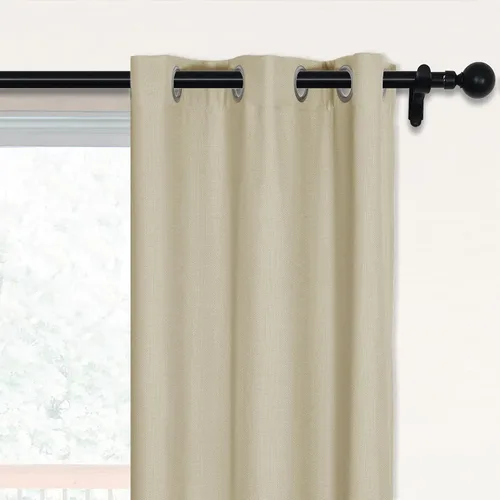 Vista 15 de Fcosie 38 pulgadas de ancho x 45 pulgadas de largo, cortinas de lino 100% opacas con revestimiento blanco, cortinas con aislamiento térmico, paneles