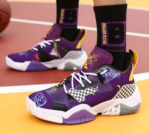 Vista 5 de VV87 Tenis de baloncesto unisex con estilo alto para correr, atléticos y transpirables