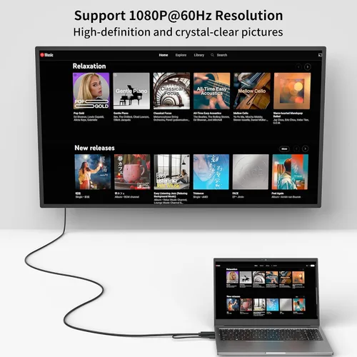 Vista 2 de HDMI a VGA, cable HDMI a VGA chapado en oro de 6 pies con alimentación USB (hombre a macho), compatible con computadora, computadora de escritorio