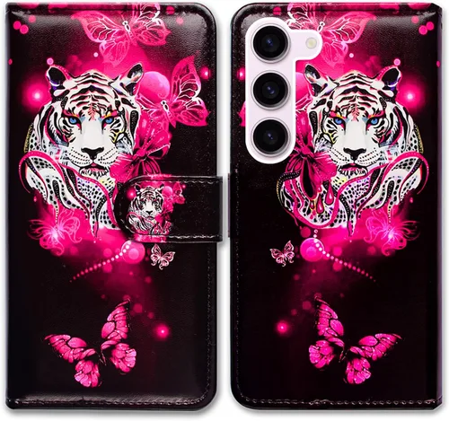 Vista 13 de Bcov Funda para Samsung Galaxy S23 Plus, de piel con tapa y soporte para tarjeta y soporte para Samsung Galaxy S23 Plus Patrón de pájaro negro.