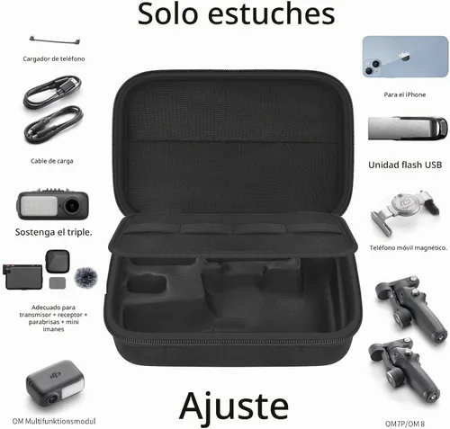 Vista 2 de Carcasa rígida de goma EVA para DJI Osmo Mobile 8/7P/7, color Negro