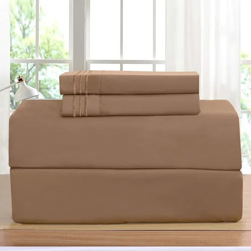 Vista 9 de Elegant Comfort Juego de sábanas de lujo en Amazon 1500 Premier resistente a las arrugas, la decoloración y las manchas, juego de sábanas de 4
