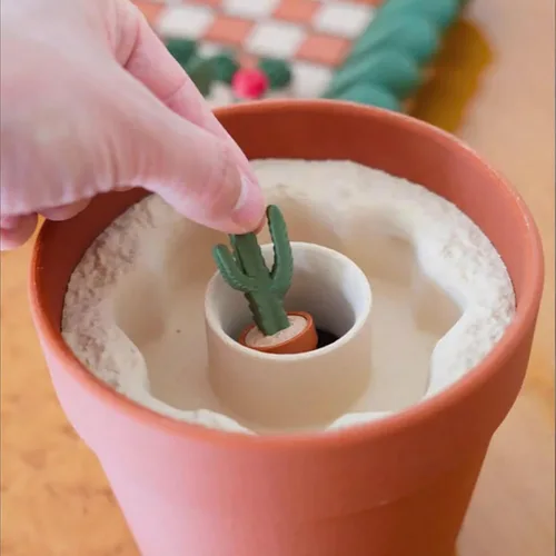 Vista 7 de Cactichess - Juego de ajedrez de cactus enrollable avanzado, tablero de ajedrez con temática de cactus, juego de ajedrez portátil impreso en 3D