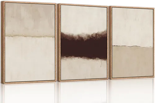 Vista 65 de CHDITB Juego de arte abstracto en lienzo enmarcado moderno para pared, ilustraciones contemporáneas para decoración del hogar, pintura de pared