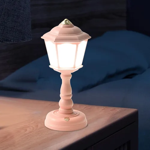 Vista 6 de Mini lámpara de escritorio vintage, lámpara de escritorio LED, lámpara de mesa regulable, lámpara de lectura con puerto de carga USB, control