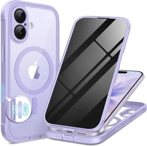 Vista 78 de BERFY Funda para iPhone 17 Pro Max, compatible con MagSafe, protector de pantalla de vidrio integrado, protección de cámara, funda de cuerpo