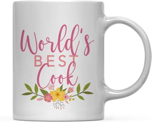 Vista 18 de Andaz Press Taza de café de 11 oz, regalo de broma de la mejor abbuela del mundo, diseño floral, paquete de 1