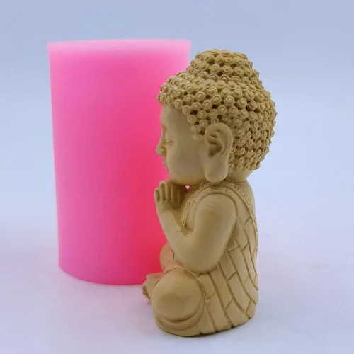 Vista 5 de Molde de vela de Buda, versión mejorada, molde de cera perfumada, moldes de silicona hechos a mano para decoración de manualidades de yeso de resina