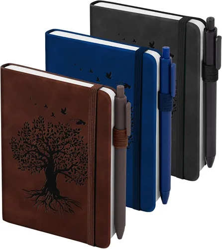 Vista 18 de 3 paquetes de cuadernos de bolsillo para diario, A6 pequeño, total 360 páginas, cuadernos para tomar notas, diarios para escritura, mini blocs