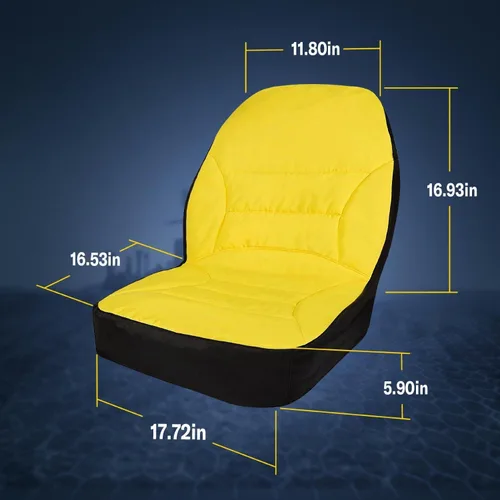 Vista 7 de LP95233 - Funda de asiento impermeable acolchada con tela Oxford 300D para Tractor Utilitario Compacto John Deere, respaldo de funda de asiento