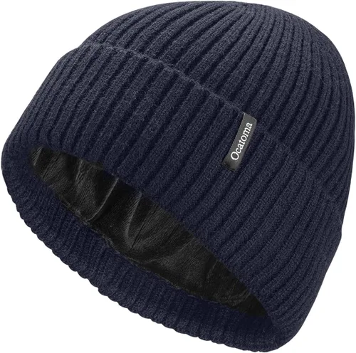 Vista 20 de Ocatoma Gorro para hombre y mujer, cálido gorro de invierno tejido con puños, suave y cálido, gorro de esquí unisex Camello gris