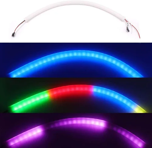 Vista 5 de Cuerda de luz LED RGB, píxel inteligente direccionable individualmente SK6812 60 LEDs/m, señal de neón, DC 5V impermeable, barra de letras flexible
